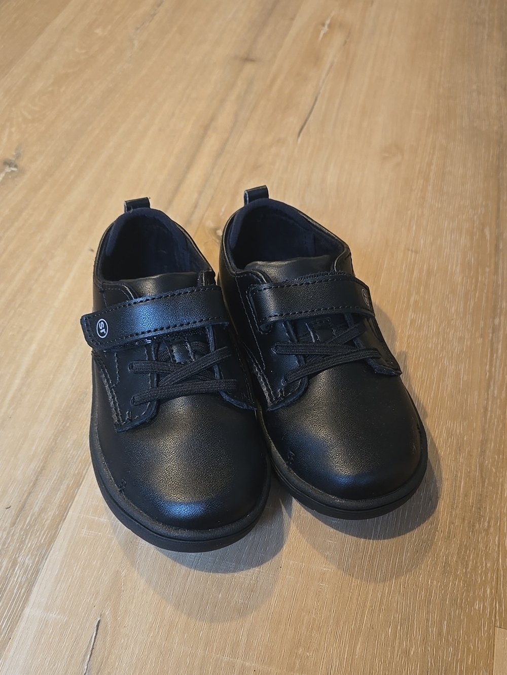 Stride Rite Black Kids Leather Shoe